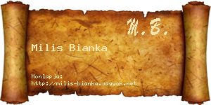 Milis Bianka névjegykártya
