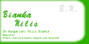 bianka milis business card